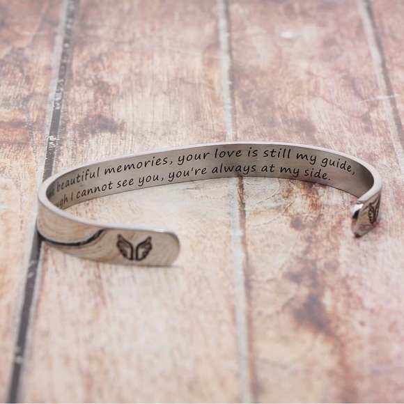 JoycuFF Memorial Gift Loss Loved Butterfly Lost Mom Dad Stainless Steel Jewelry - Picture 4 of 6